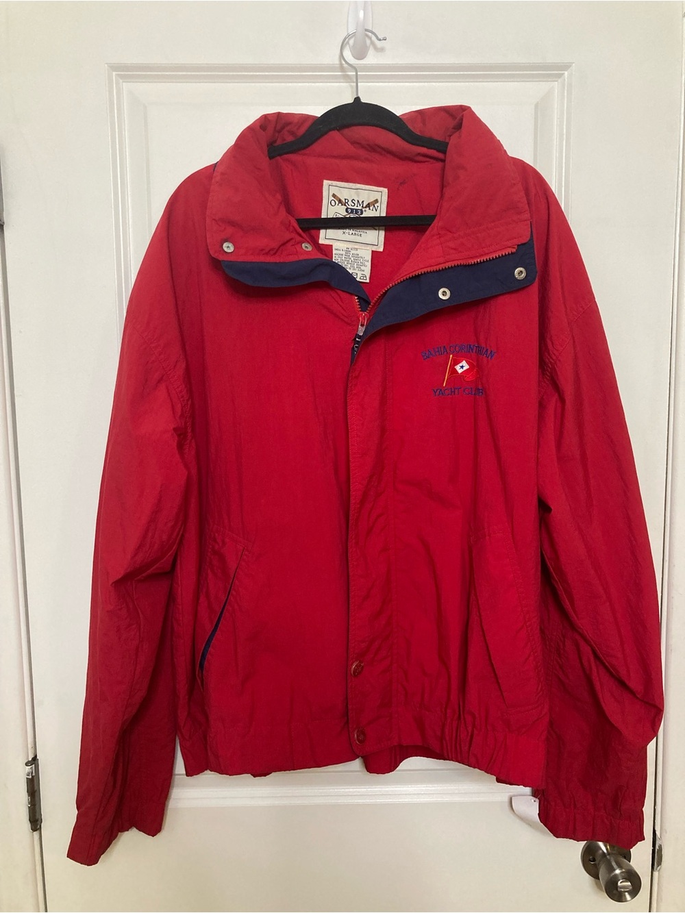 Vintage Oarsman Windbreaker Jacket Embroidered Bahia Corinthian Yacht Club XL